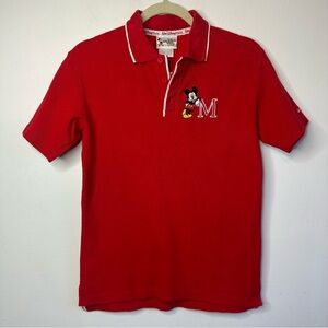 Walt Disney World Kids Red Vintage Polo Size XL 14/16 Mickey Mouse